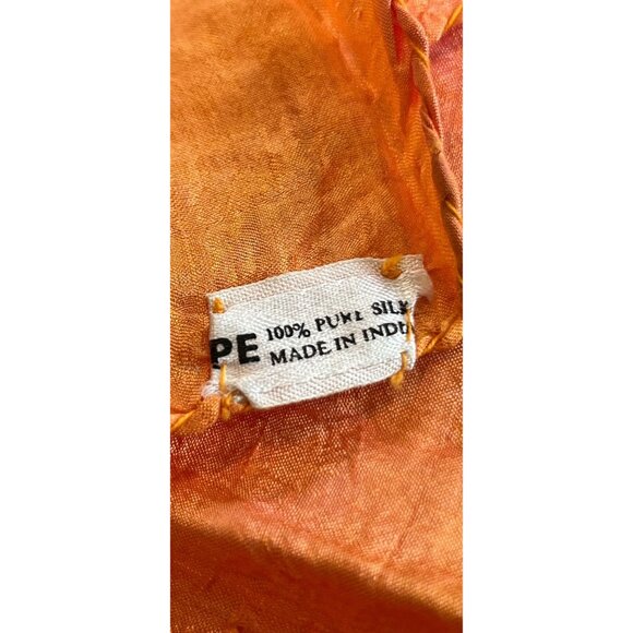 Vtg 1970's Traditional Bhandini Tie and Dye Artistic Silk Scarf Shawl Wrap 100% - Picture 9 of 10